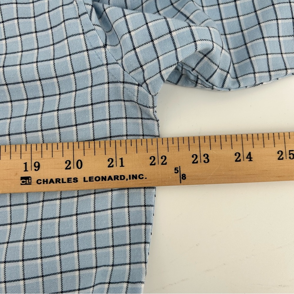 LL Bean Shirt Mens M Slightly Fitted Comfort Stretch Blue Check Heritage Preppy - Picture 5 of 8